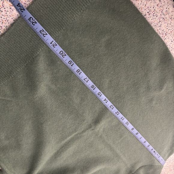 Vintage 70s Lambswool Angora Blend Mock Neck Sweater UK England British Green 40 - Picture 7 of 8